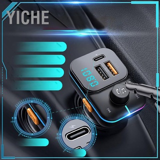 Yiche อะแดปเตอร์ชาร์จเครื่องเล่นเพลง Mp3 วิทยุ Fm บลูทูธ Usb Type C สําหรับสมาร์ทโฟน เครื่องเล่นเสียง