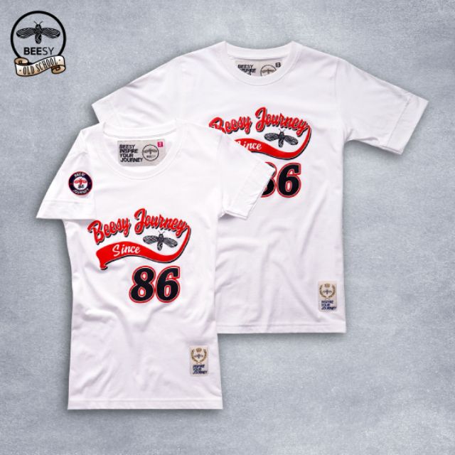 Beesy เสื้อยืด ชาย-หญิง  รุ่น Old school สีขาว
