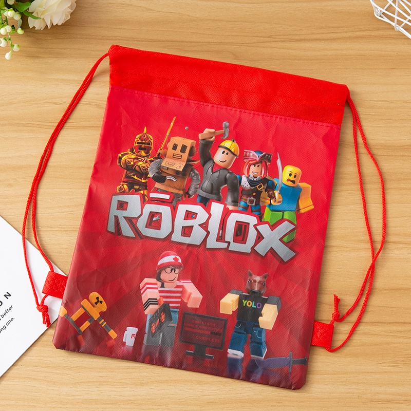 เกม Roblox การ์ตูน Drawstring กระเป๋าโรงเรียนกระเป๋าเป้สะพายหลังสําหรับชายหญิง Satchel Bundle Rucksack เด็กวันเกิดกระเป๋าเด็กกระเป๋าเป้สะพายหลัง