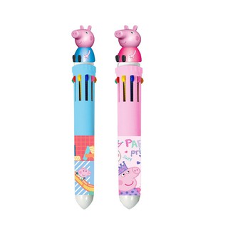 บงกช bongkoch เครื่องเขียน: ปากกาลูกลื่น 10 สีใน 1 ด้าม Peppa Pig (สีฟ้า/สีชมพู) ขายแยก