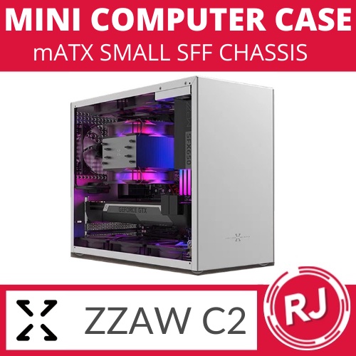 Zzaw C2 mATX คอมพิวเตอร์พีซีเคสมินิไมโครทาวเวอร์ขนาดเล็กฟอร์มแฟกเตอร์อลูมิเนียมเดสก์ท็อปปลอก