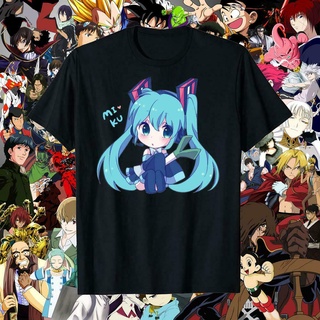 เสื้อยืดผ้าฝ้าย พิมพ์ลายอนิเมะ Miku Vo Kaoid Hatsune Miku Hatsune สไตล์วินเทจ ของขวัญวันหยุดสามารถปรับแต่งได้