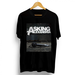 เสื้อยืดสีขาวเสื้อยืดลําลอง แขนสั้น พิมพ์ลายกราฟิก ASKING ALEXANDRIA 3D สีดํา สําหรับผู้ชาย 2022 black1