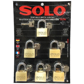 กุญแจ MASTER KEY SOLO 4507SQ45 45 มม. 6 ตัว/ชุด SOLO MASTER KEY4507SQ45PB/6 MK PADLOCK 6EA/SET