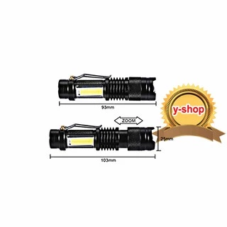 Q5+COB 2in1 Portable Flashlights Zoom ไฟฉาย 600mah usb charge 3mode