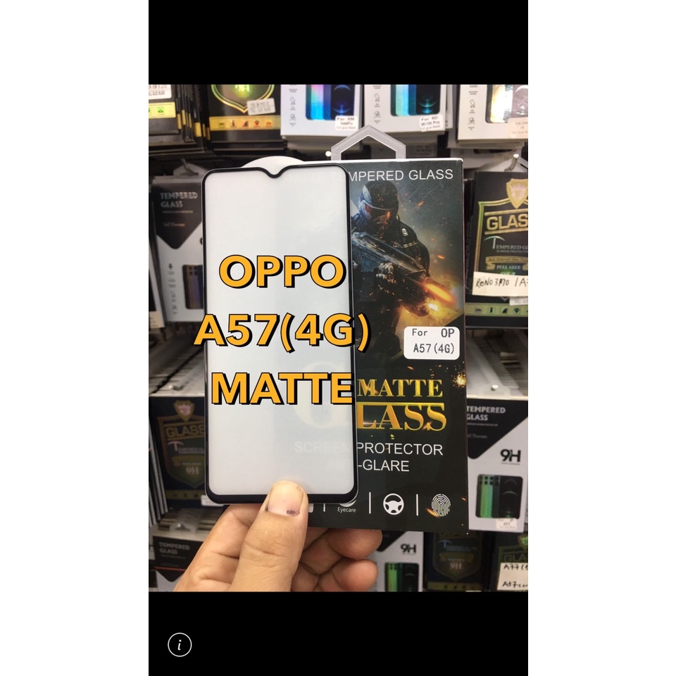 OPPO A57(4G) ฟิล์มกันรอย ฟิล์มกระจกกันรอยฟิล์มกันรอยหน้าจอ หิล์มกระจกกันรอยเต็มจอขอบดำแบด้าน(M