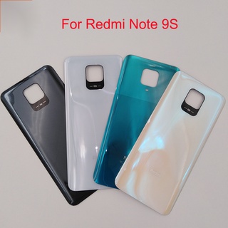 ของแท้ 100% Xiaomi Redmi Note 9S ฝาครอบแบตเตอรี่ แผงประตูด้านหลัง เคสกระจกด้านหลัง ฝาครอบแบตเตอรี่ อะไหล่เปลี่ยน