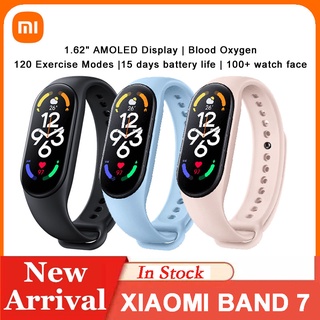 Xiaomi Mi Band 7 สมาร์ทแบนด์ 1.62 นิ้ว หน้าจอ AMOLED ออกซิเจนในเลือด ฟิตเนส แทรกเกอร์ บลูทูธ สมาร์ทแบนด์ อายุการใช้งานแบตเตอรี่ 15 วัน