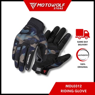 Motowolf MDL0312 ถุงมือผ้าตาข่าย สําหรับขี่รถจักรยานยนต์ Sarung Tangan