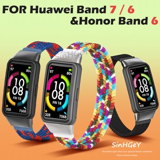 สายนาฬิกาข้อมือไนล่อนทอ แบบเปลี่ยน สําหรับ Huawei Band 7 6