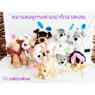 (พร้อมส่ง) ตุ๊กตาหมาใส่หูกระต่าย หมาแต่งตัว ตุ๊กตาหมา Dog ตุ๊กตาหมามือสอง ตุ๊กตาลิขสิทธิ์แท้  ตุ๊กตาผ้า