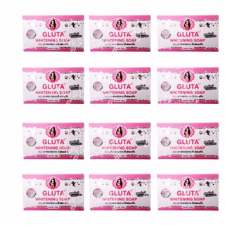 Gluta Whitening Soap by Pink Angel สบู่กลูต้าไธโอน 135g.(12ก้อน)#701