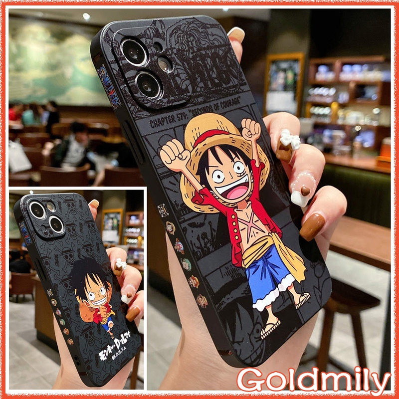 🔥 เคสไอโฟน14 วันพีชลูฟี่ เคส iPhone 14 Max ลายแถบข้างขอบเหลี่ยมเคสซิลิโคนกันกระแทกสีดํา สำหรับ เคส Apple iPhone 14 Pro Max X IPhone 12 13 XS เคสไอโฟน7พลัส เคสไอโฟน13 6 SE3 xr 8 11 เคส I8plus 11 Xr SE เคสไอโฟนxr 13 6s 7 plus เคสi11 Luffy One Piece Case
