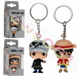 Pop ตุ๊กตาลิง One Piece พวงกุญแจฟิกเกอร์ PVC รูปลูฟี่ Trafalgar Law