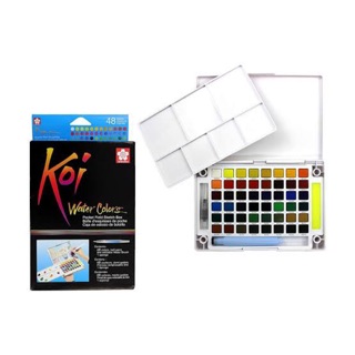 Koi basic pocket field sketch box 48 colours I สีน้ำตลับ 48 สี