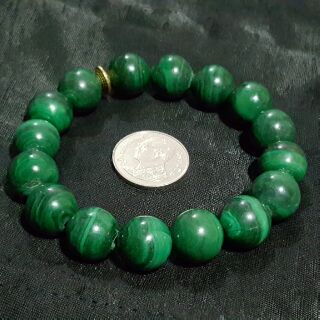 ขายสร้อยข้อมือหินธรรมชาติ Natural stone malachite 12mm