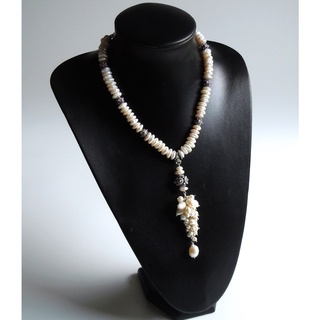 สร้อยคอมุกแท้ เงินแท้ Freshwater Pearl Sterling Silver Necklace Handmade Artisan Jewelry