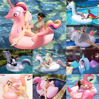 🌈พร้อมส่ง💦Inflatable Float แพเป่าลมลอยน้ำในสระ แพยางเป่าลมเล่นน้ำ ขนาดใหญ่ รูปนกฟลามิงโก,ยูนิคอน,ม้าเพกาซัส