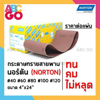 กระดาษทรายสายพาน NORTON กระดาษทรายรถถัง นอร์ตัน ผ้าทราย กระดาษทราย ราคาถูก - NORTON Cloth Belt (4"x24")