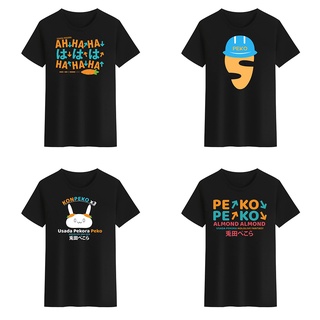 เสื้อยืดคอกลม พิมพ์ลาย Hololive Usada Pekora สีดํา สีขาว สําหรับผู้ชาย และผู้หญิงS-5XL