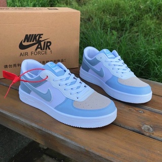 ✽HOT SB AIR air force one cloud blue รองเท้าส้นเตี้ย สีขาว รองเท้าผ้าใบ