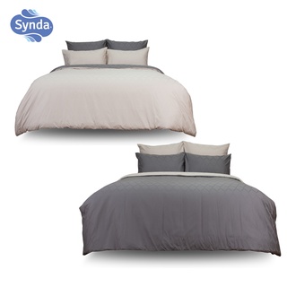 Synda ผ้าปูที่นอนรัดมุม Cotton satin ทอลาย Jacquard  500 เส้นด้าย รุ่น  VASTNESSA MIST GREY/BIEGE