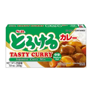 พร้อมส่ง! เอสแอนด์บี แกงกะหรี่ก้อน สูตรเผ็ดกลาง 200 กรัม S&amp;B Tasty Curry Japanese Curry Mix Medium Hot 200g