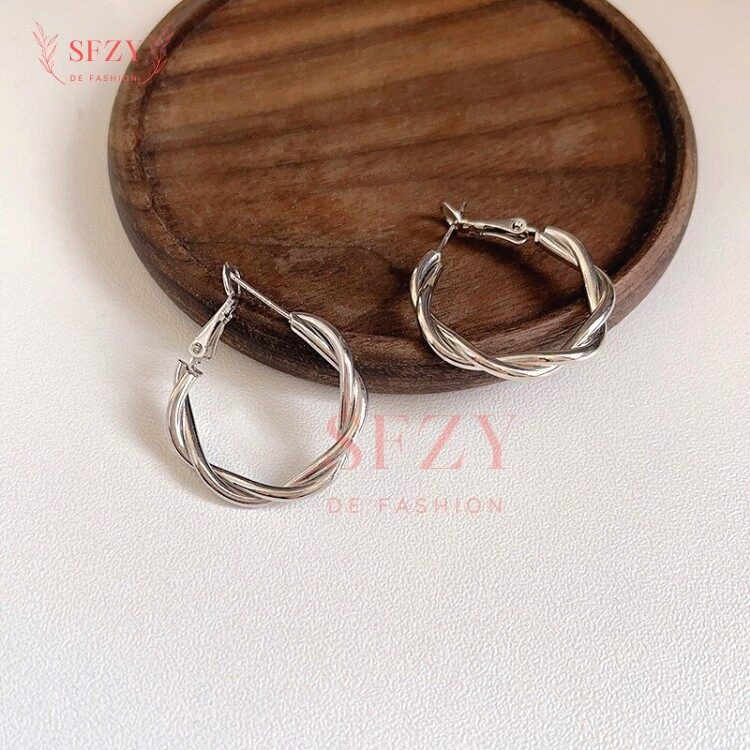 ต่างหู ต่างหูห่วงแฟชั่น ชุบเงิน เครื่องประดับ แฟชั่น ผู้หญิง เครื่องประดับแฟชั่นสตรี สไตล์โบฮีเมียน AE2 - รูปที่ 6