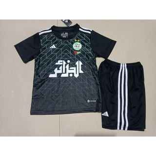 เสื้อกีฬาแขนสั้น ลายทีมชาติฟุตบอล Algeria 23-24 ไซซ์ 16-28 สําหรับเด็ก