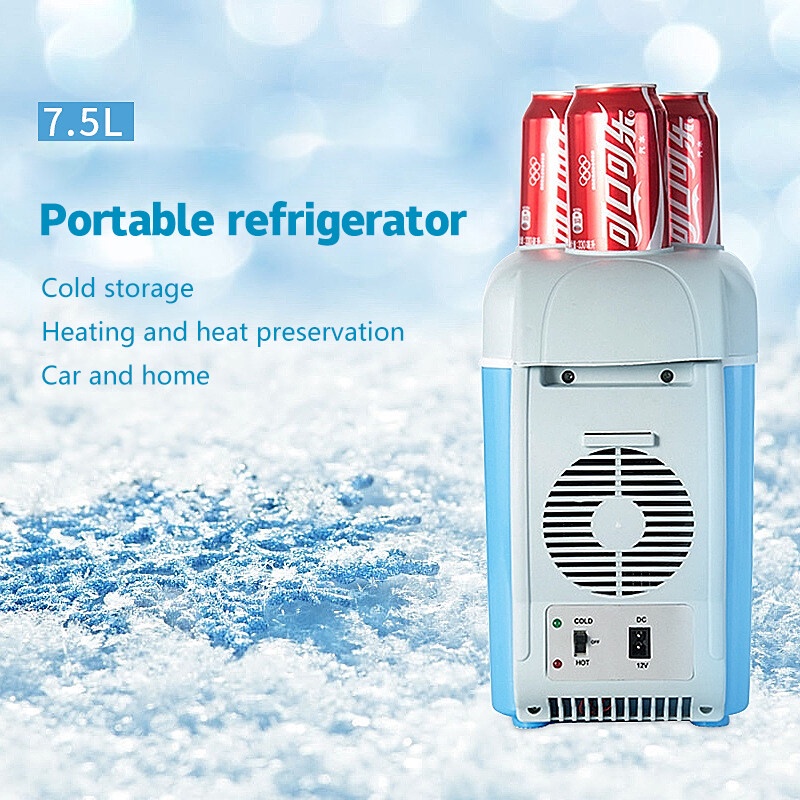 JIASHI ขนาดเล็ก7.5Lตู้เย็นรถยนต์ขนาดเล็กรถในครัวเรือนแบบพกพาความร้อนและกล่องระบายความร้อน