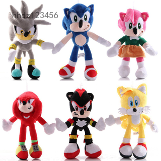 ตุ๊กตานุ่ม รูปการ์ตูนเม่น sonic the hedgehog ขนาด 20-30 ซม.