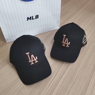 พร้อมส่ง MLB diamond logo patch ball cap หมวกสีดำ LA ปักตกแต่งด้านข้าง ใต้ปีกปัก Dodgers สีทอง 🖤💛