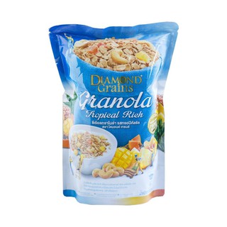 ﻿Diamond Grains Tropical Rich Granola ซีเรียลกราโนล่า รสผลไม้อบแห้ง 220g.