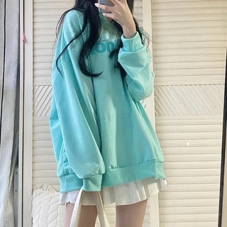 ▲Tiffany blue hooded เสื้อกันหนาวผู้หญิงผ้าฝ้าย 2021 ฤดูใบไม้ผลิและฤดูใบไม้ร่วงบางหลวม ins tide ยี่ห้อนูนตัวอักษร top co