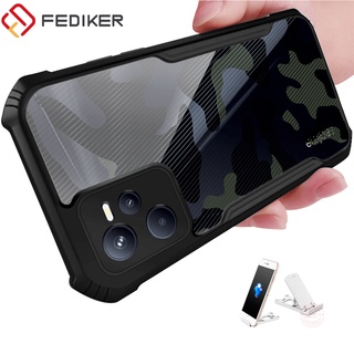 FEDIKER เคสโทรศัพท์กันกระแทกสําหรับ Realme C35 เคส Case เคสโทรศัพท์ Clear Back Anti-Knock【Beetle camouflage】Hard Back Shockproof Slim Thin เคสมือถือ Cover