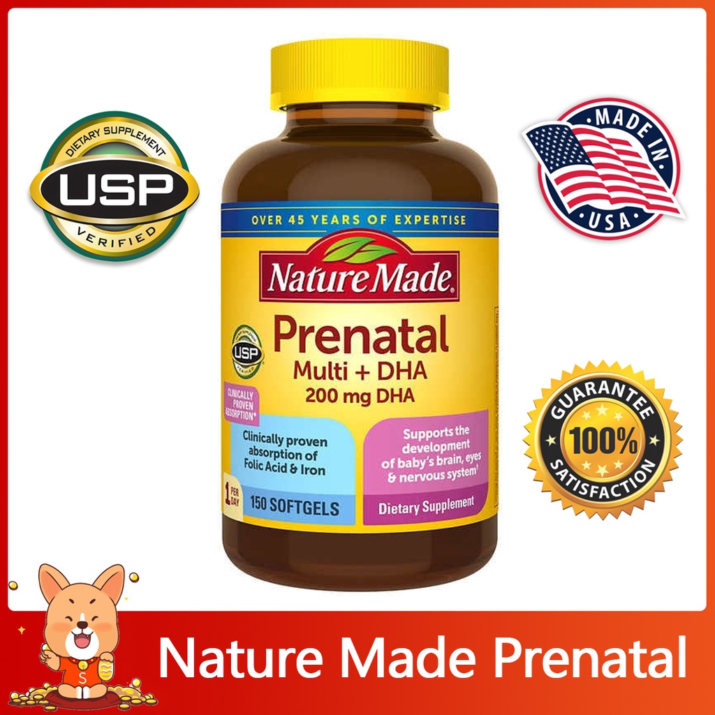 (Exp.092023)Nature Made Prenatal Multi DHA 150 Softgels วิตามิน บำรุง ...