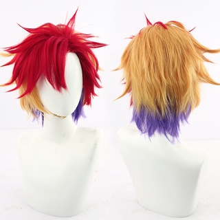 Freeman Vtuber Hizaki Gamma วิกผมสั้น คอสเพลย์ ไอดอล สีแดง สีทอง สีม่วง