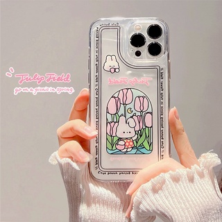 เคสโทรศัพท์มือถือ แบบนิ่ม ลายการ์ตูนกระต่าย สําหรับ Apple Iphone 14 14pro 12pro max 13 11 xs 8p