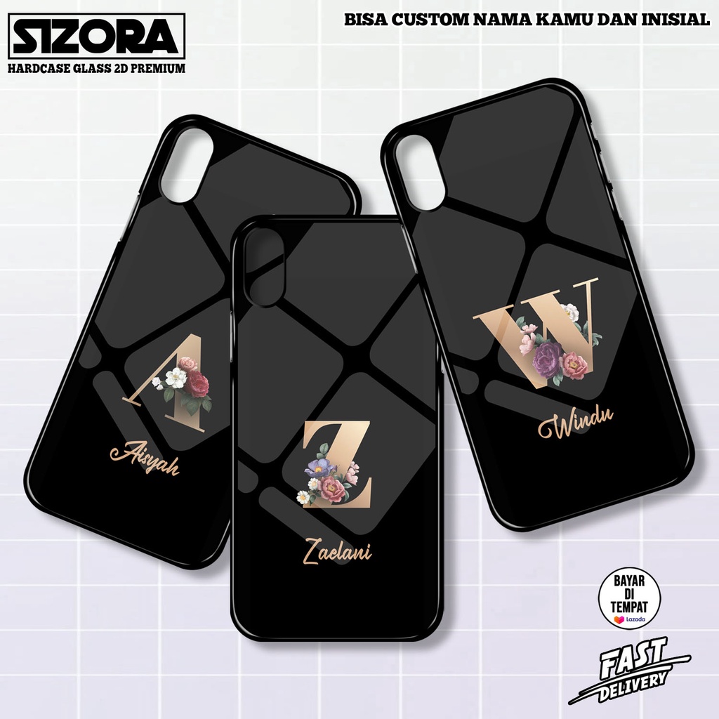 CUSTOM CASE INITIALS NAME CAN REQUEST YOUR OWN NAME HARDCASE GLASS 2D PREMIUM GLASS FOR ALL TYPES OF