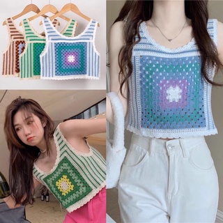 crop top เสื้อครอปทอป กล้ามครอป ผ้าไหมพรม สีสันสดใส น่ารักมากๆ **อ่านรายละเอียดด้านล่าง