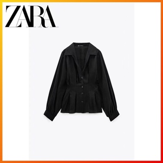 Zara เสื้อเชิ้ตแขนยาว คอปก แบบเข้ารูป สําหรับผู้หญิง