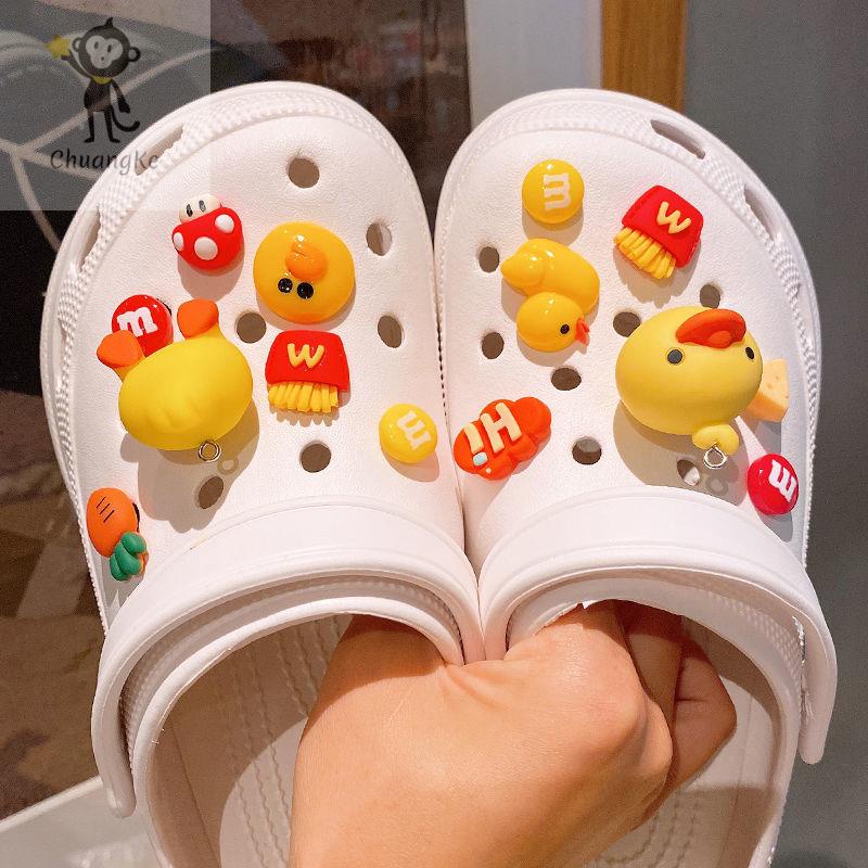 🔥DIY ที่ติดรองเท้า crocs สไตล์น่ารัก ตัวการ์ตูนติดรองเท้า ตกแต่งสวยงาม รูปแบบการ์ตูน ตัวติดรองเท้าหัวโต