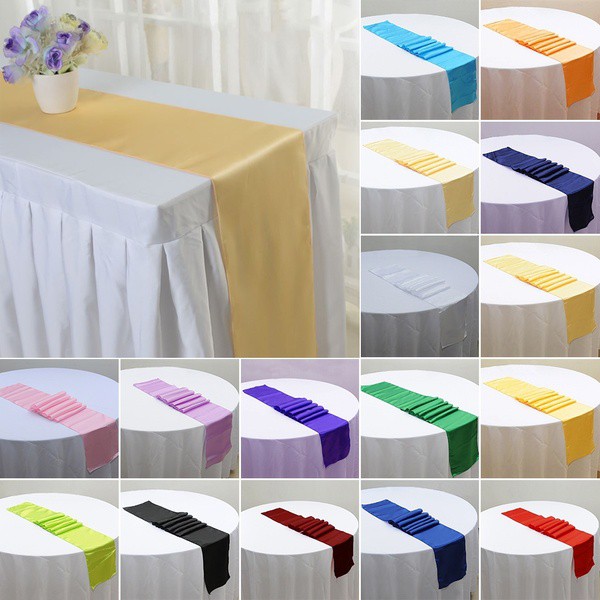 ผ้าปูโต๊ะ ผ้าซาติน ขนาด 30x275 ซม. สําหรับตกแต่งงานแต่งงาน ปาร์ตี้ โรงแรม
