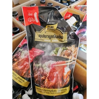 น้ำซุปชาบูเข้มข้น ขนาด 800-1000g ตรา เพียวฟู้ดส์ ชาบูน้ำดำ น้ำดำ ซุปน้ำดำ ทงคตสึ หม่าล่า
