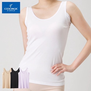 Direct from Japan GUNZE Inner Camisole COOLMAGIC Wearable Sunscreen with Sweatpad MC6053 Womens Run-type Innerwear Spring/Summer Tank Top UV Cut  Underwear Anti-perspiration Underarm Sweat absorbing, quick drying, antibacterial and deodorant MC6053 M-LL