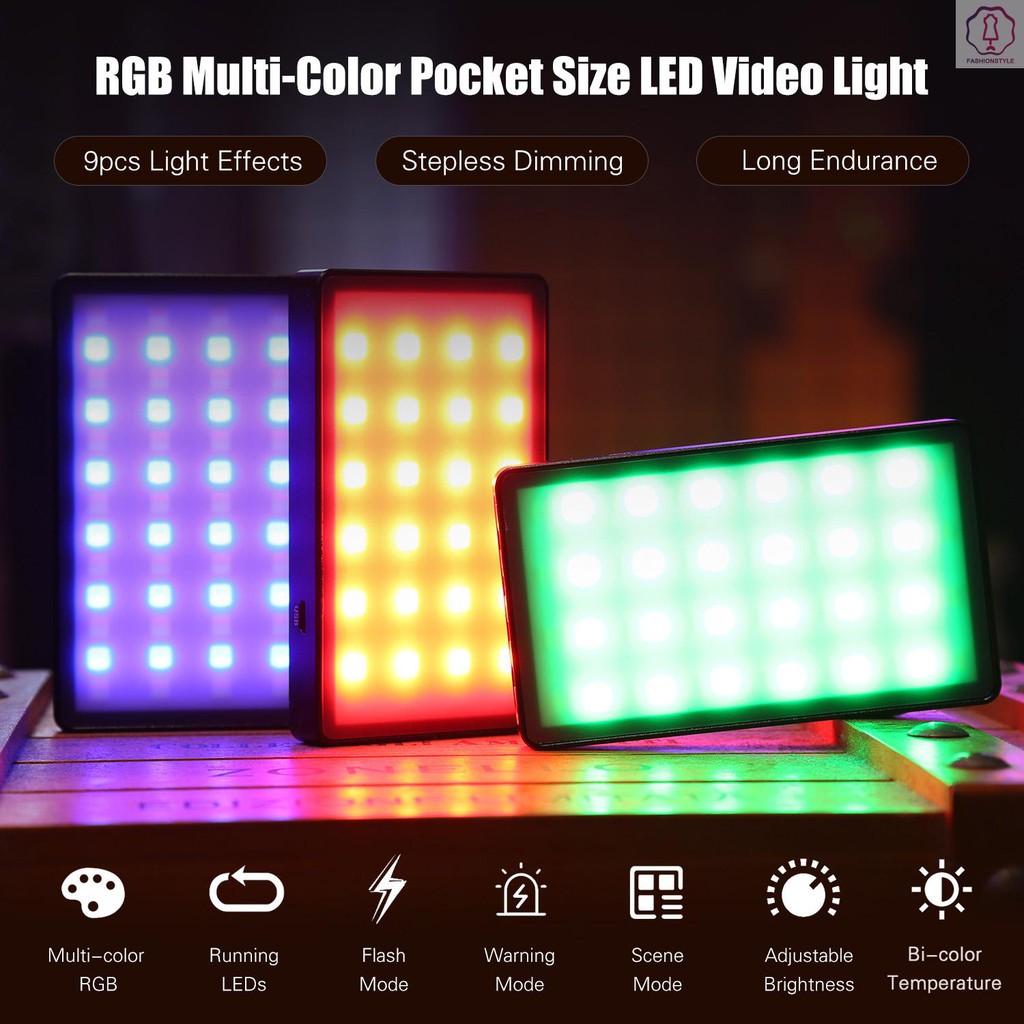 Weeylite RB08P Portable Full Color RGB LED Video Light 2500K-8500K ...