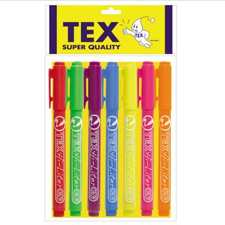 TEX 069 ปากกาไฮไลท์หัวพู่กัน  แพ็ค 7 ด้าม 7 สี