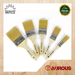 Mitco PAINT NYLON MP100 แปรงทาสีสังเคราะห์ พร้อมด้ามจับไม้ / ฮาลาลเบรัส (1 1.5 2 2.5 3 นิ้ว)