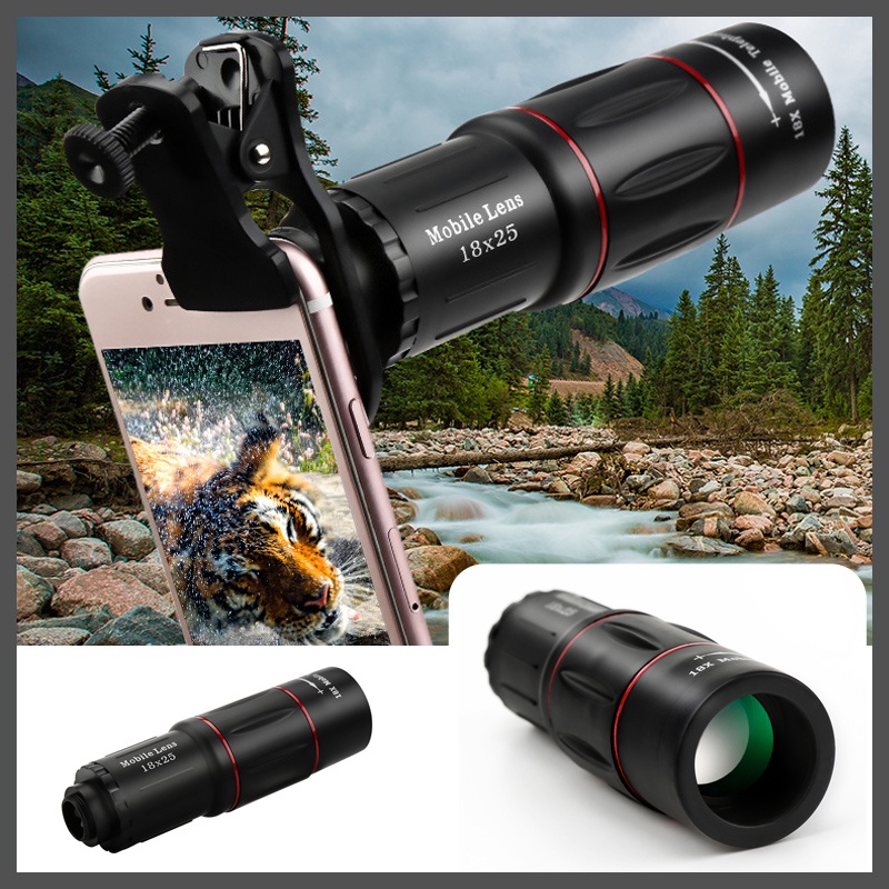 APEXEL 18X ZOOM LENS 18x25 HD โทรศัพท์มือถือ เลนส์มือถือ เลนส์ พร้อมขาตั้ง สำหรับโทรศัพท์