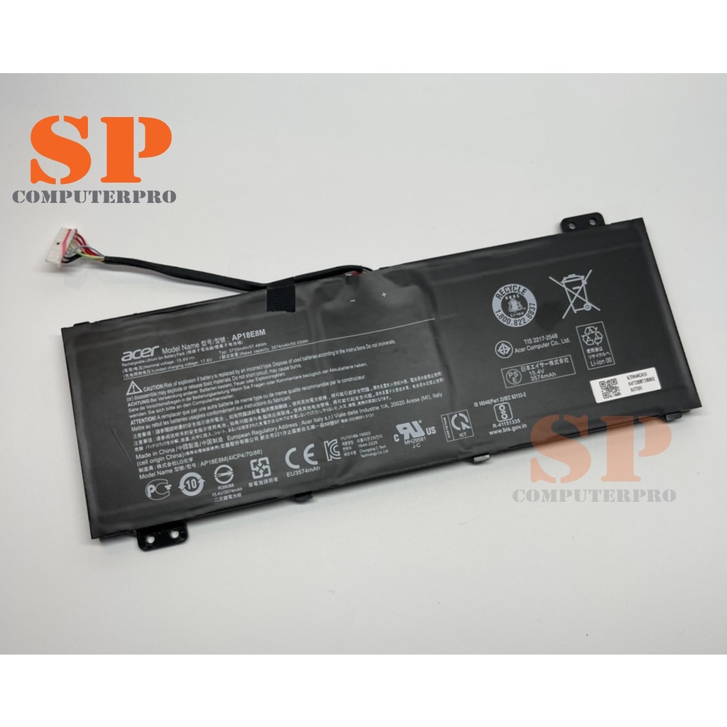 ACER Battery แบตเตอรี่ของแท้ Aspire 7 A715-74G A715-51 AN515-54 AN515-55 AN515-43 Model: AP18E8M